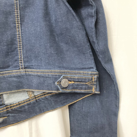 NWT Wax Jean Women's Dark Blue Short Stretch Long Sleeve Denim Jacket - SZ 1X - Picture 6 of 14